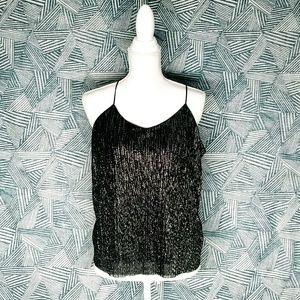 NWT EXPRESS Black And Gold straps Top Sz L